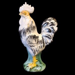 Vintage Lefton Rooster Figurine Hand Painted 3072 Stamp‎